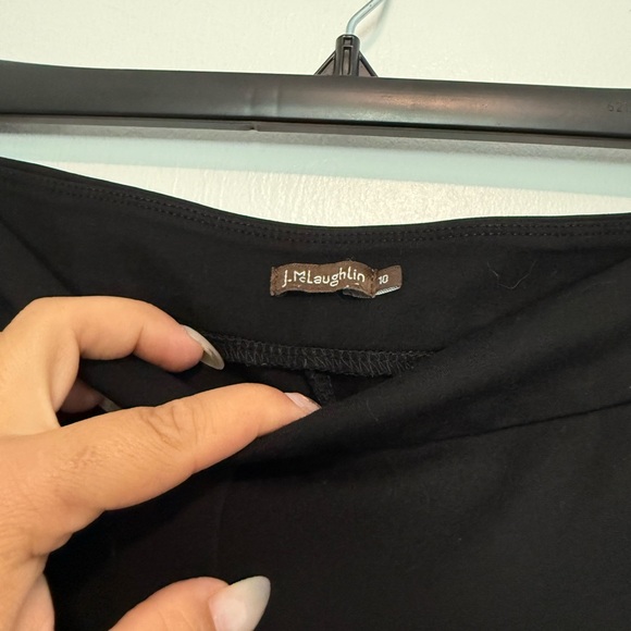 J. McLaughlin Ponte Pull On Ankle Pants Womens 10 Black Zip Front Pockets - Picture 4 of 6